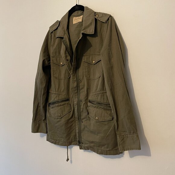 Lily Aldridge For Velvet by Graham & Spencer | Army Green  Field Jacket Sz Large - Picture 4 of 16